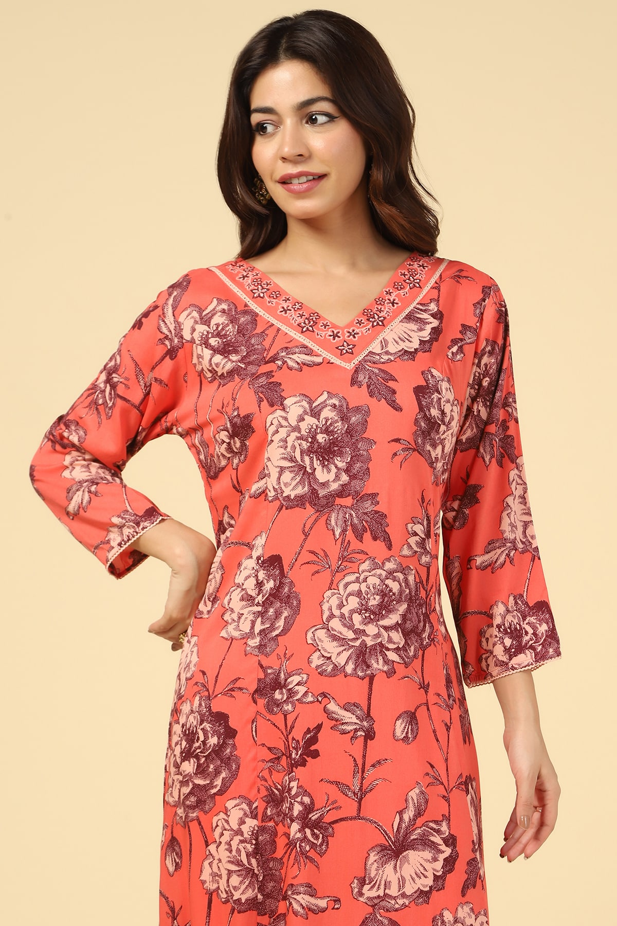 Orange Kurta Womens