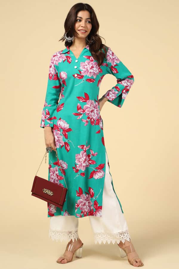 Forest Green Kurtis For Women