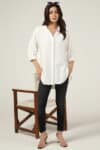 Viscose Linen White Shirt For Women