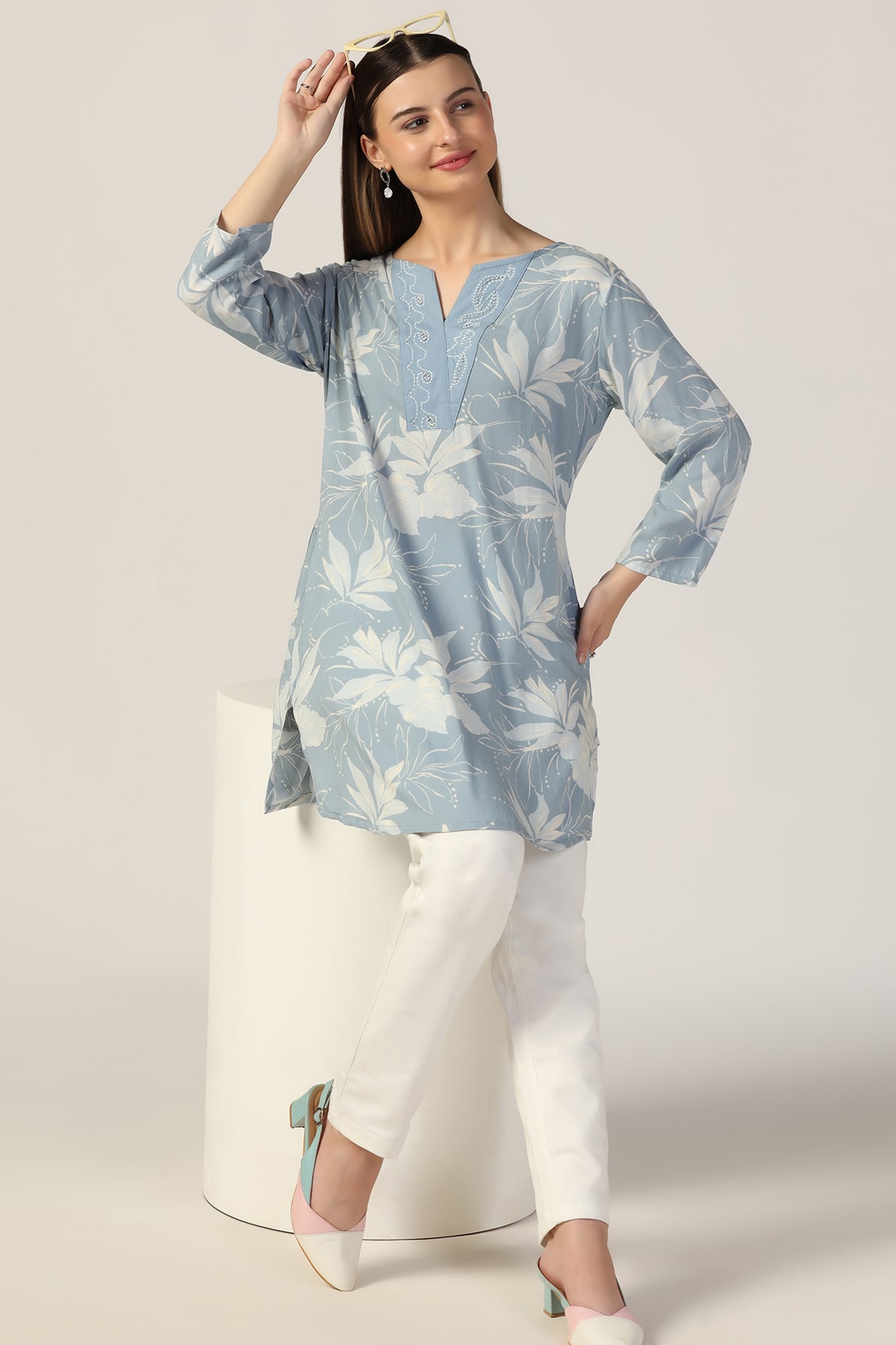 Blue Colour Tops For Ladies
