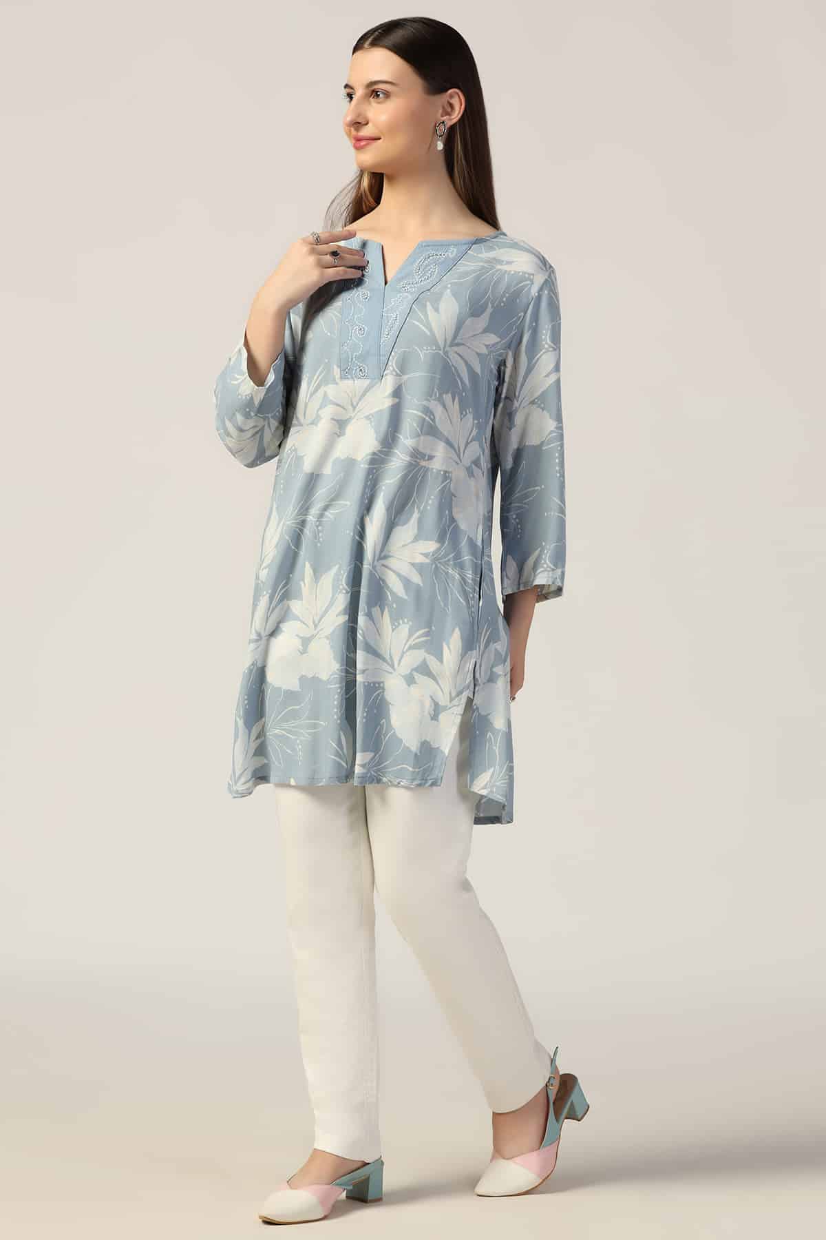 Blue Colour Tops For Ladies