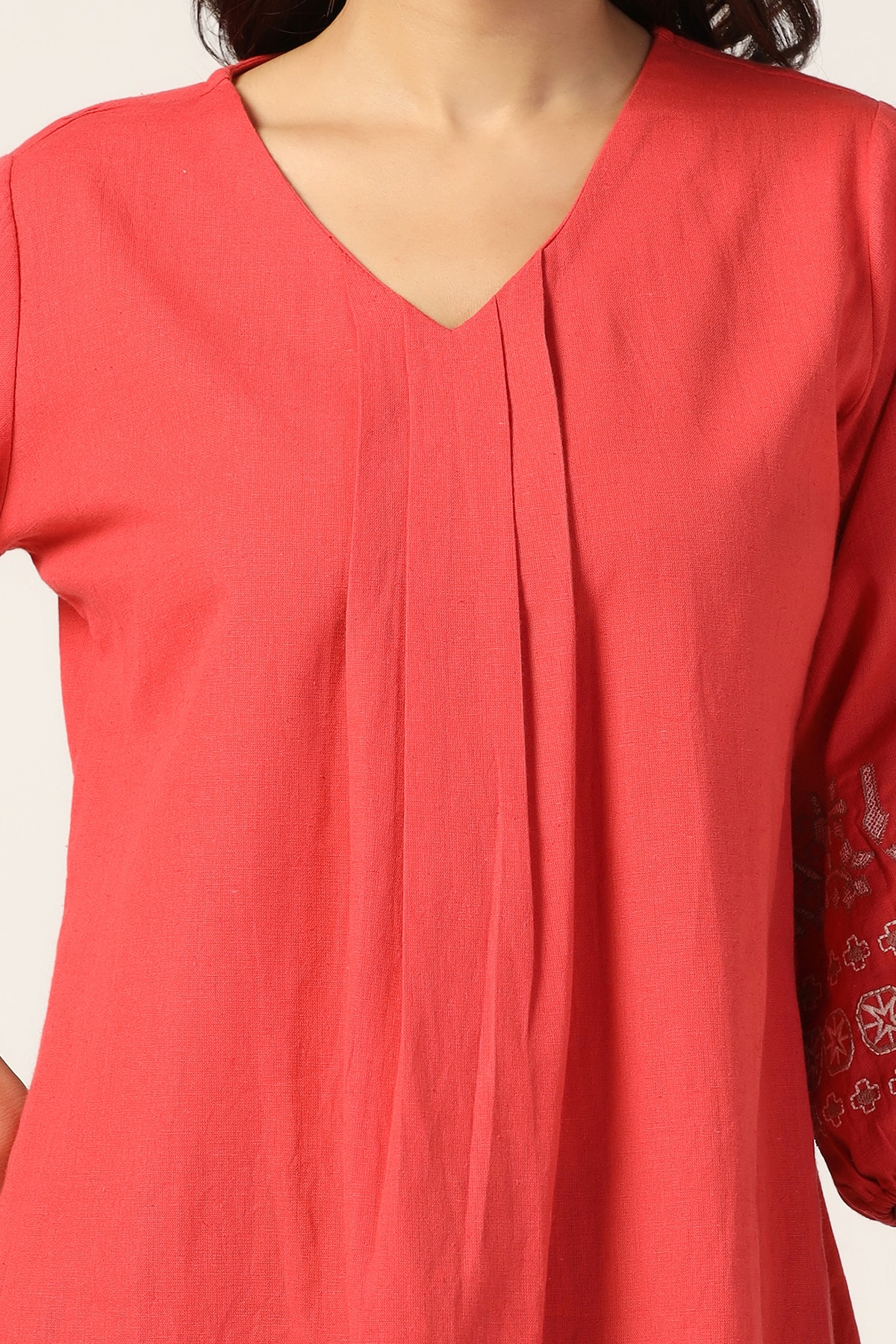 Coral Tops For Women V Neck