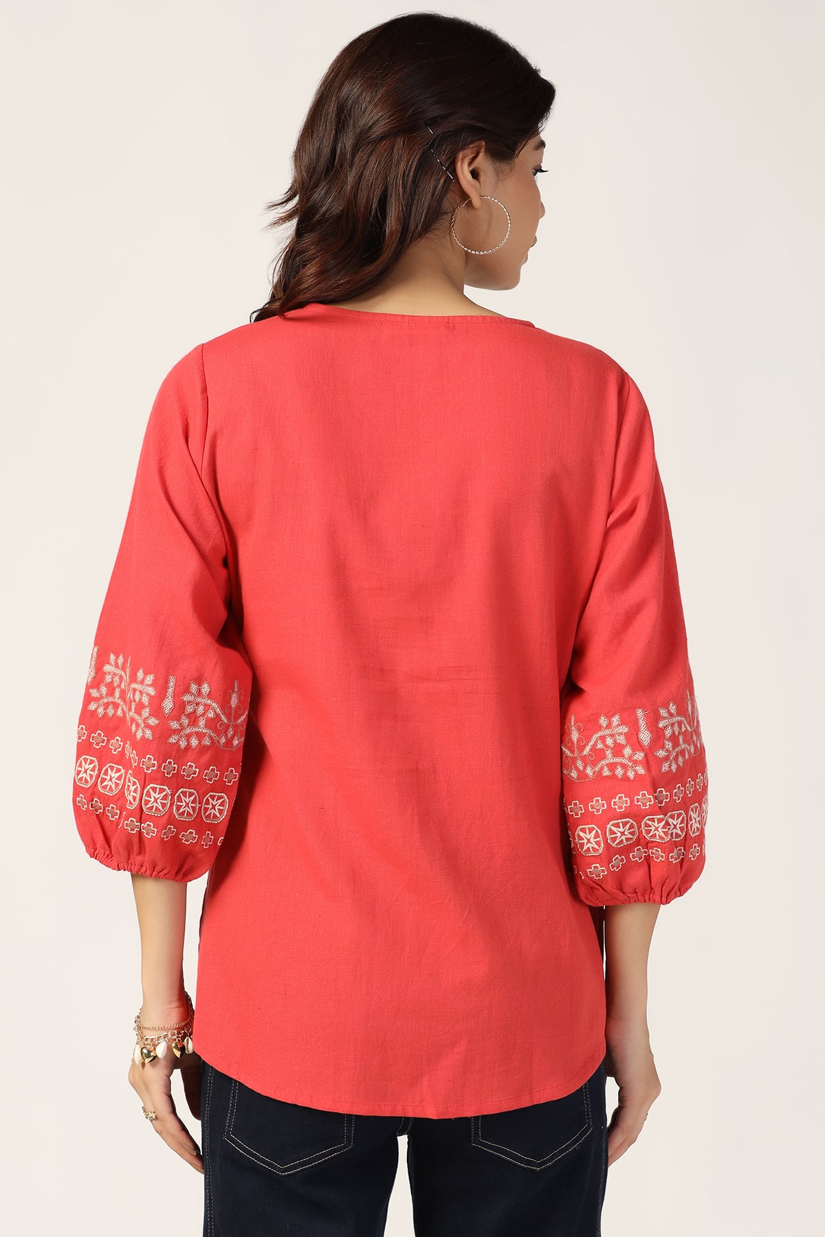 Coral Tops For Women V Neck
