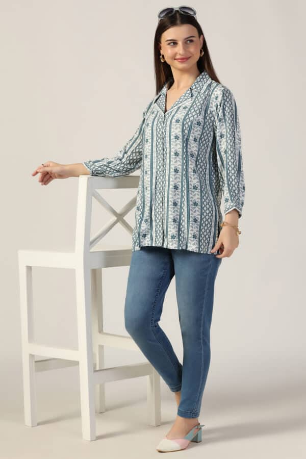 Printed Grey Shirt For Women