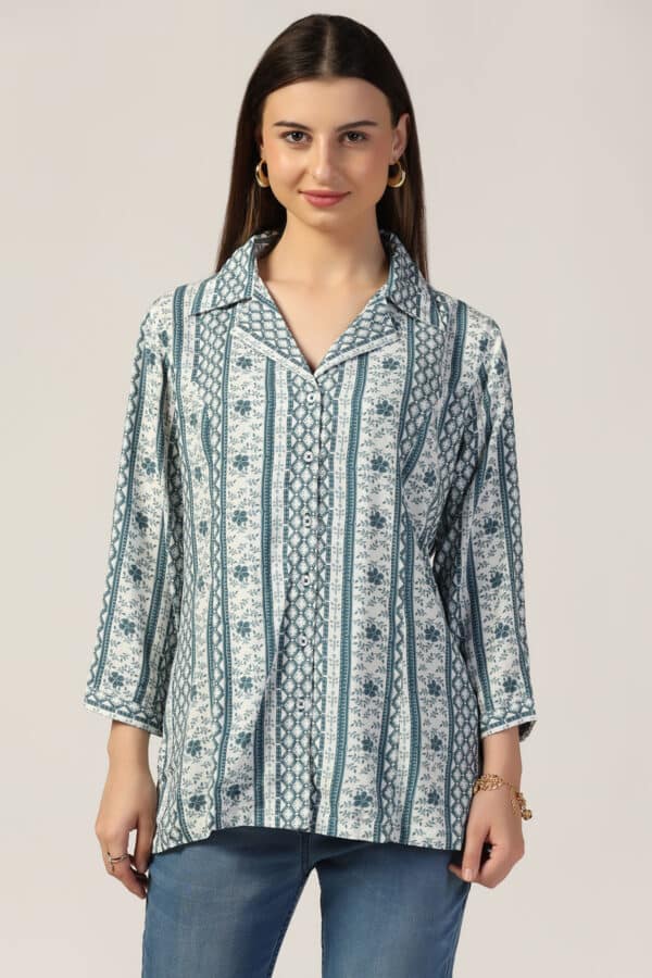 Printed Grey Shirt For Women