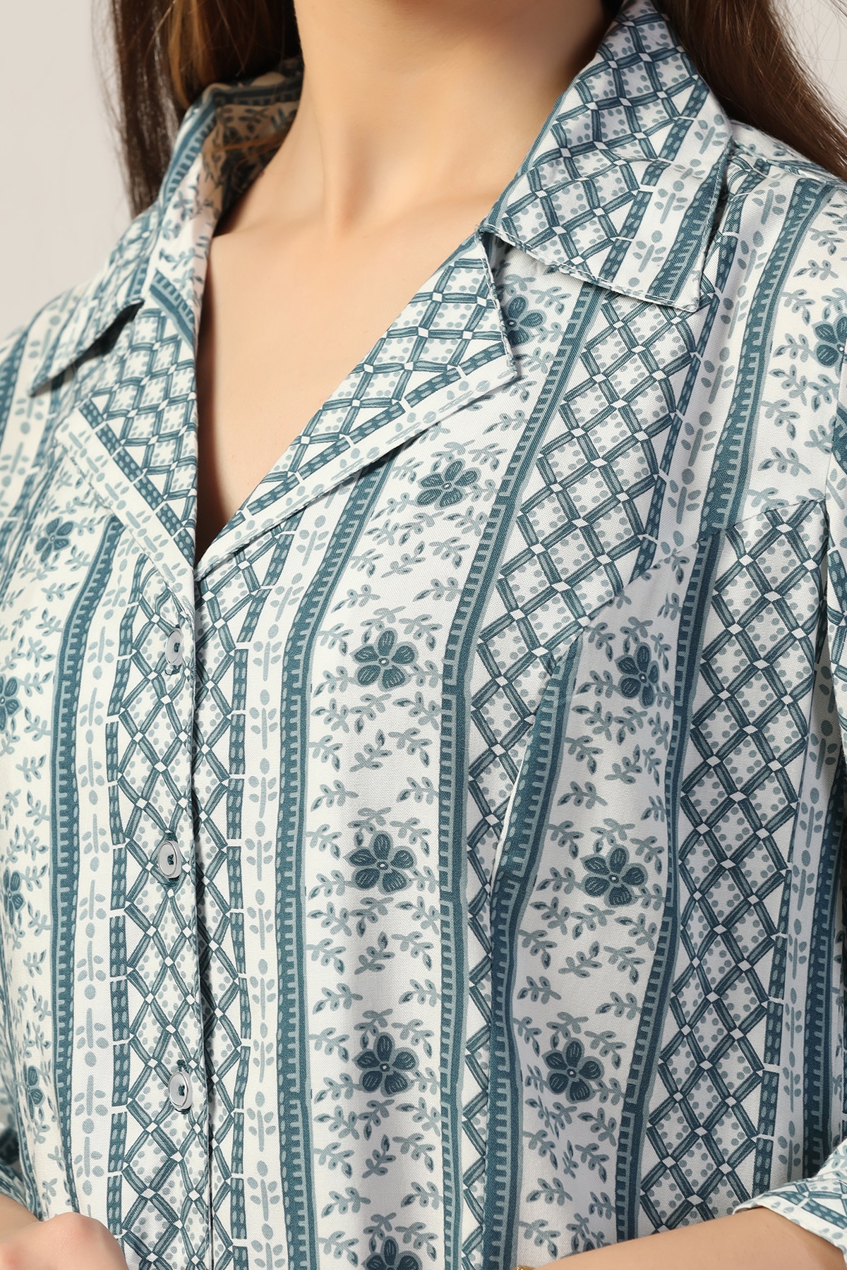 Printed Grey Shirt For Women