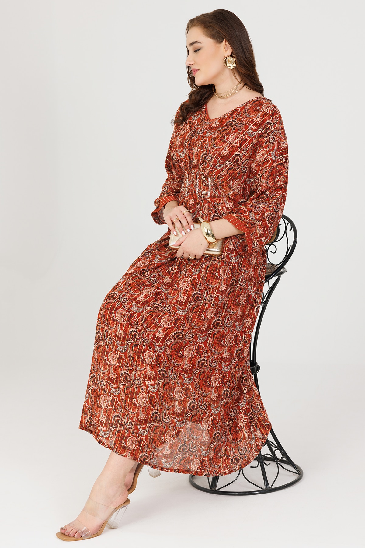 Rust Kaftan Dress Online For Women