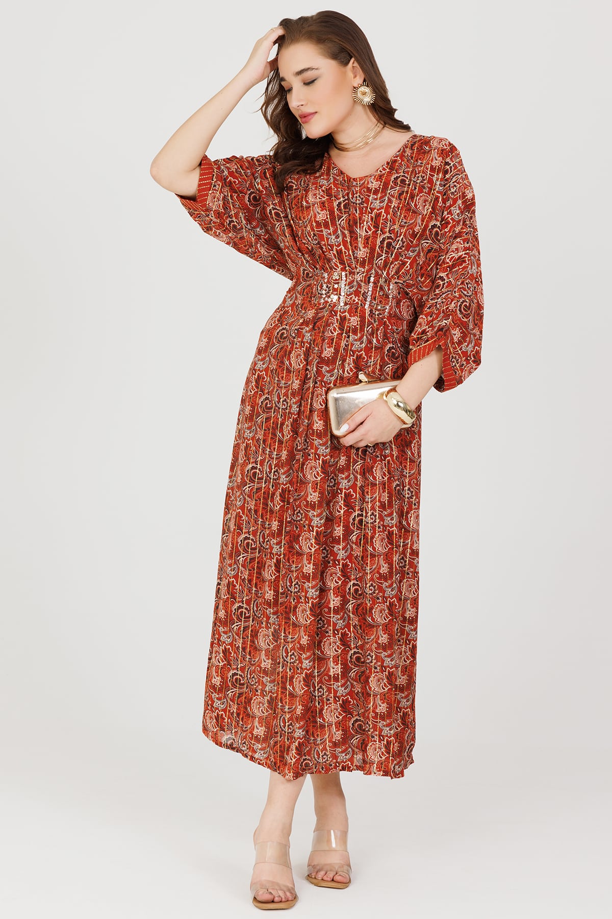Rust Kaftan Dress Online For Women