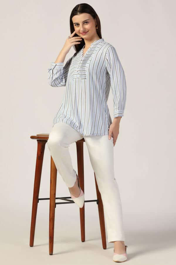 White and Blue Business Casuals For Women