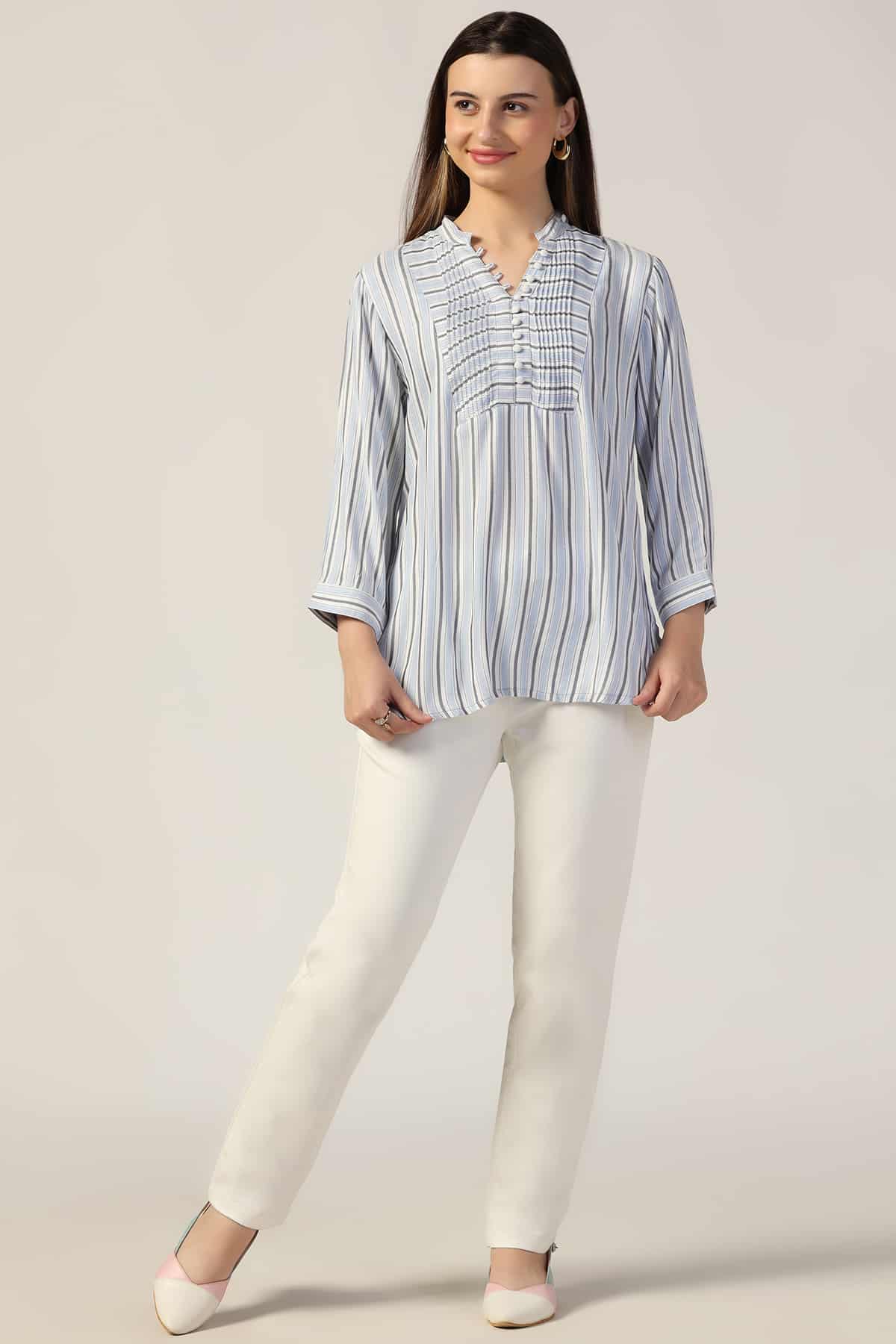 White and Blue Business Casuals For Women