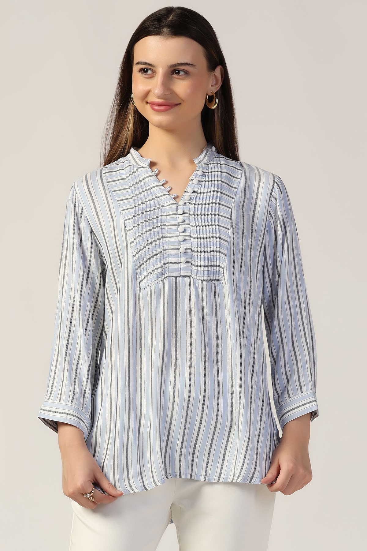 White and Blue Business Casuals For Women
