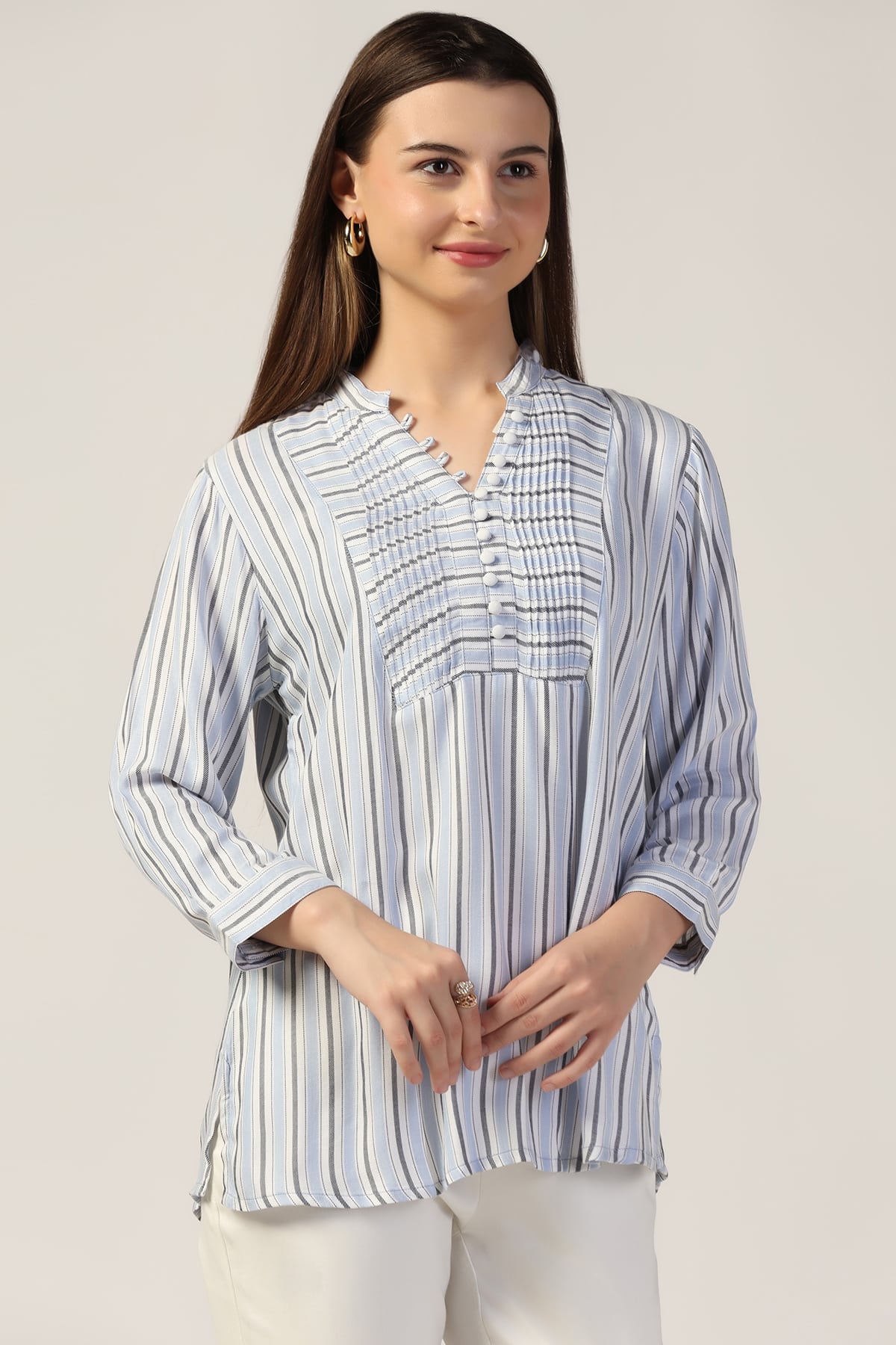 White and Blue Business Casuals For Women