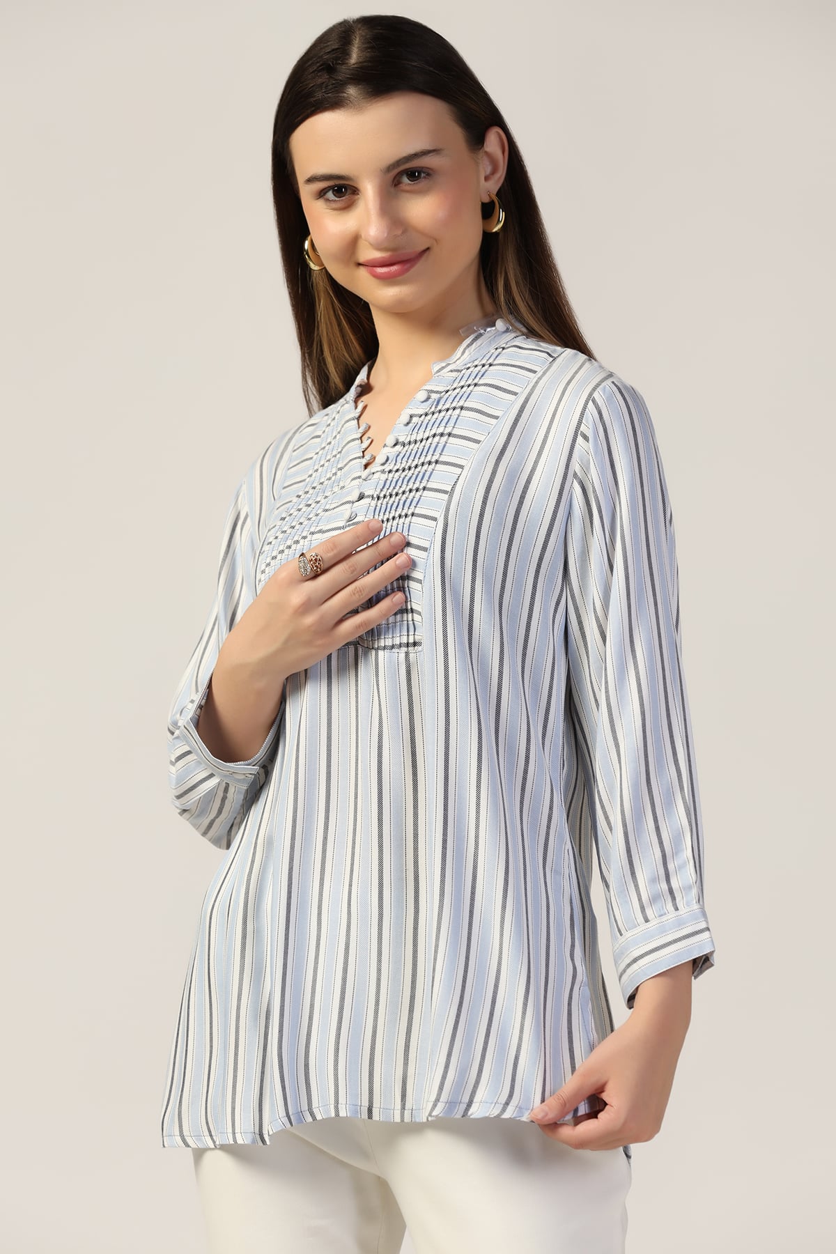 White and Blue Business Casuals For Women