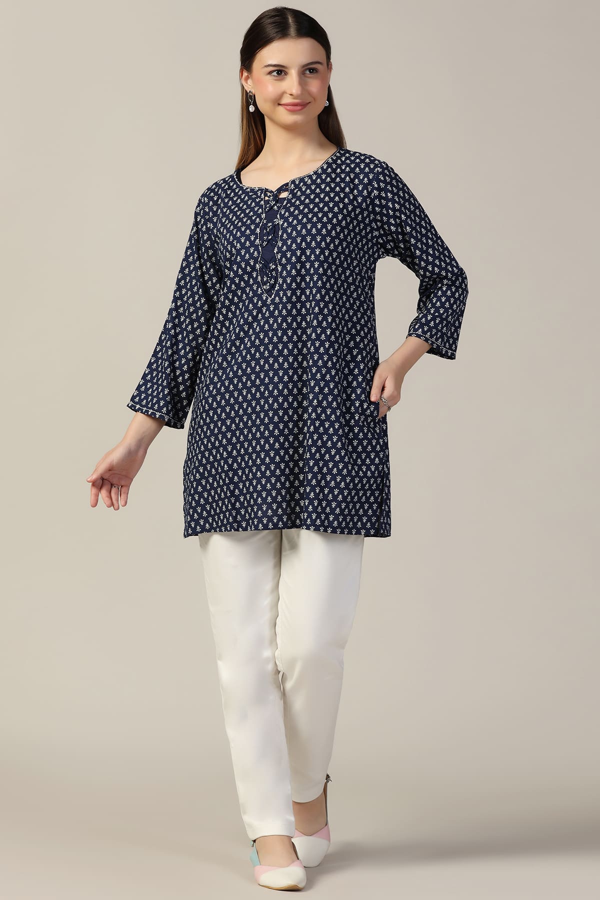 Linen Blue Tops For Women