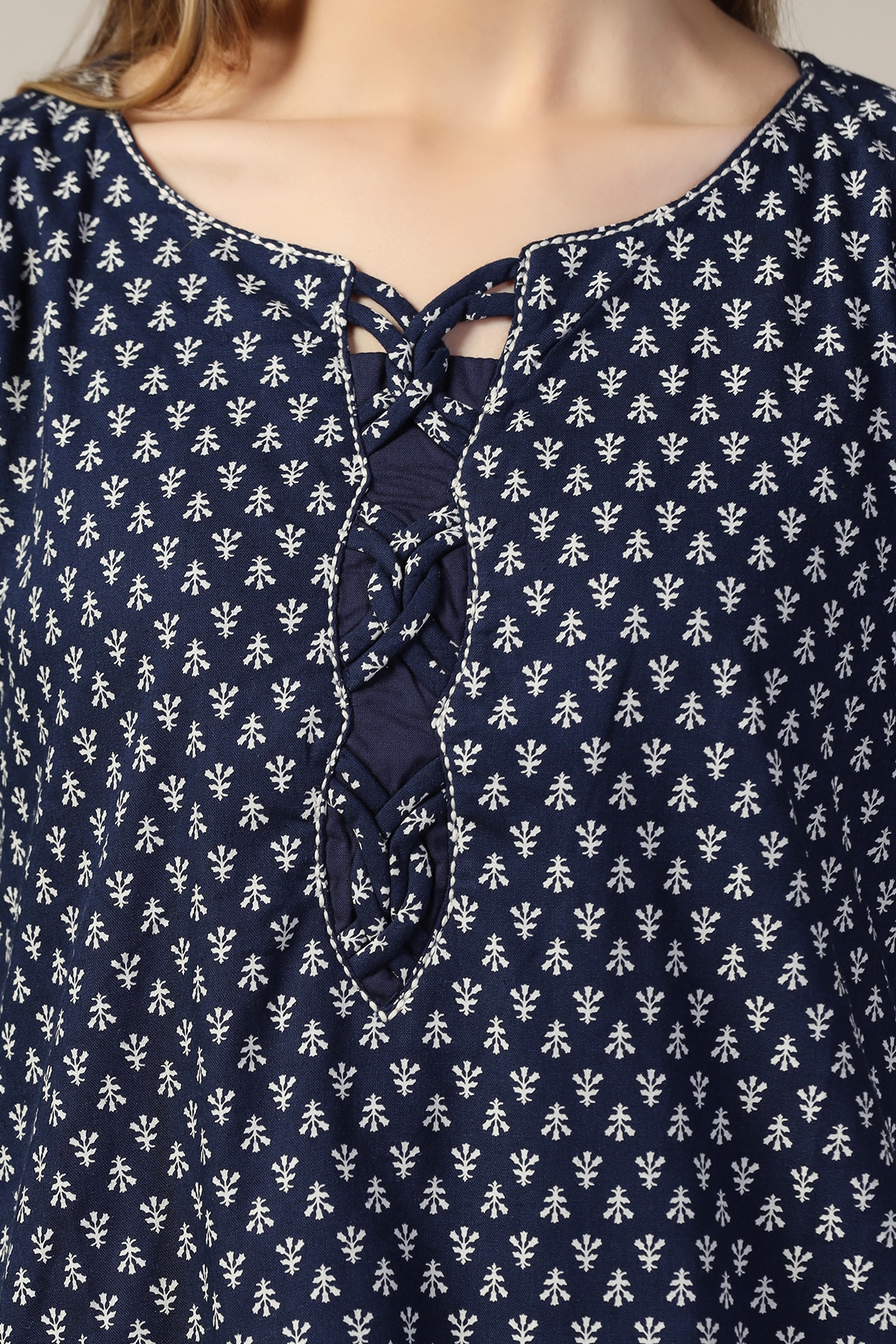 Linen Blue Tops For Women
