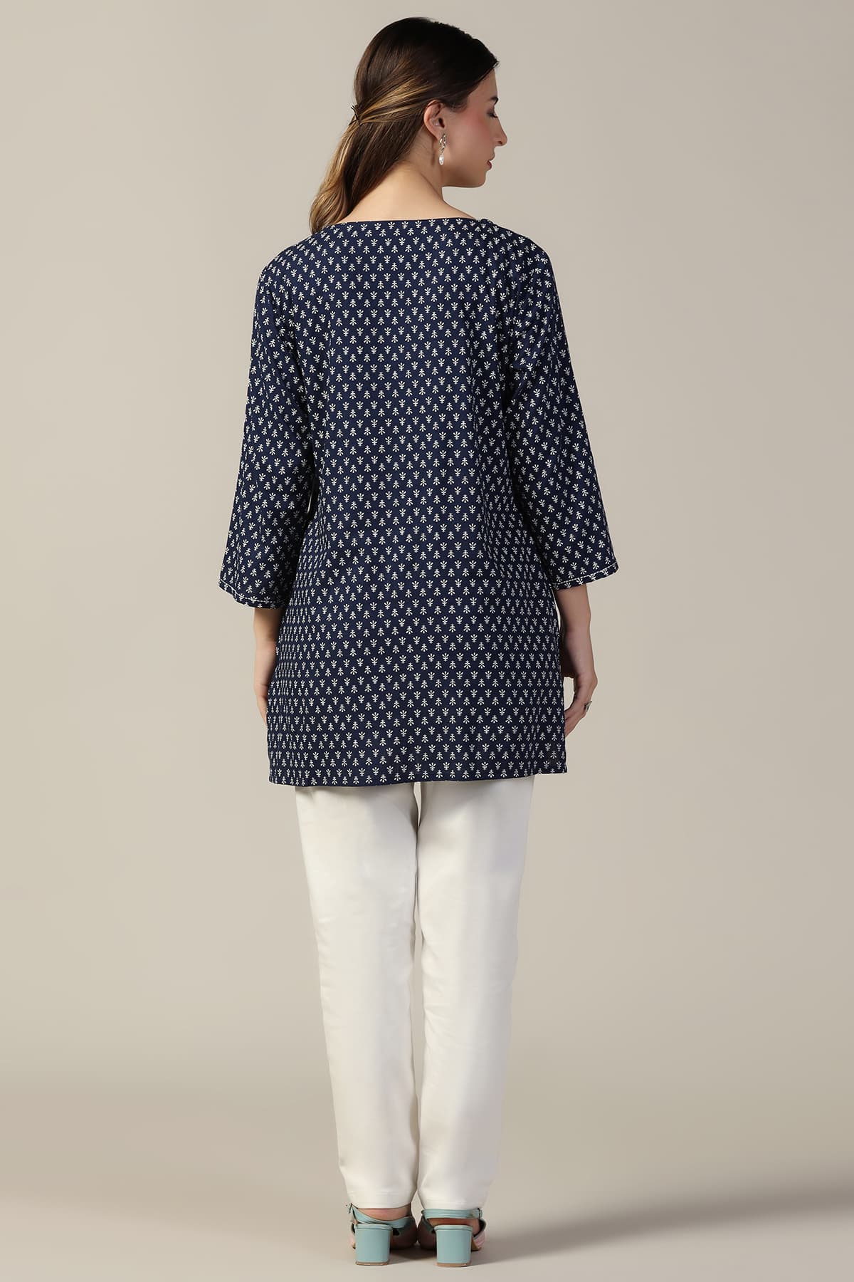 Linen Blue Tops For Women