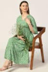 Green Colour Maxi Dress For Women