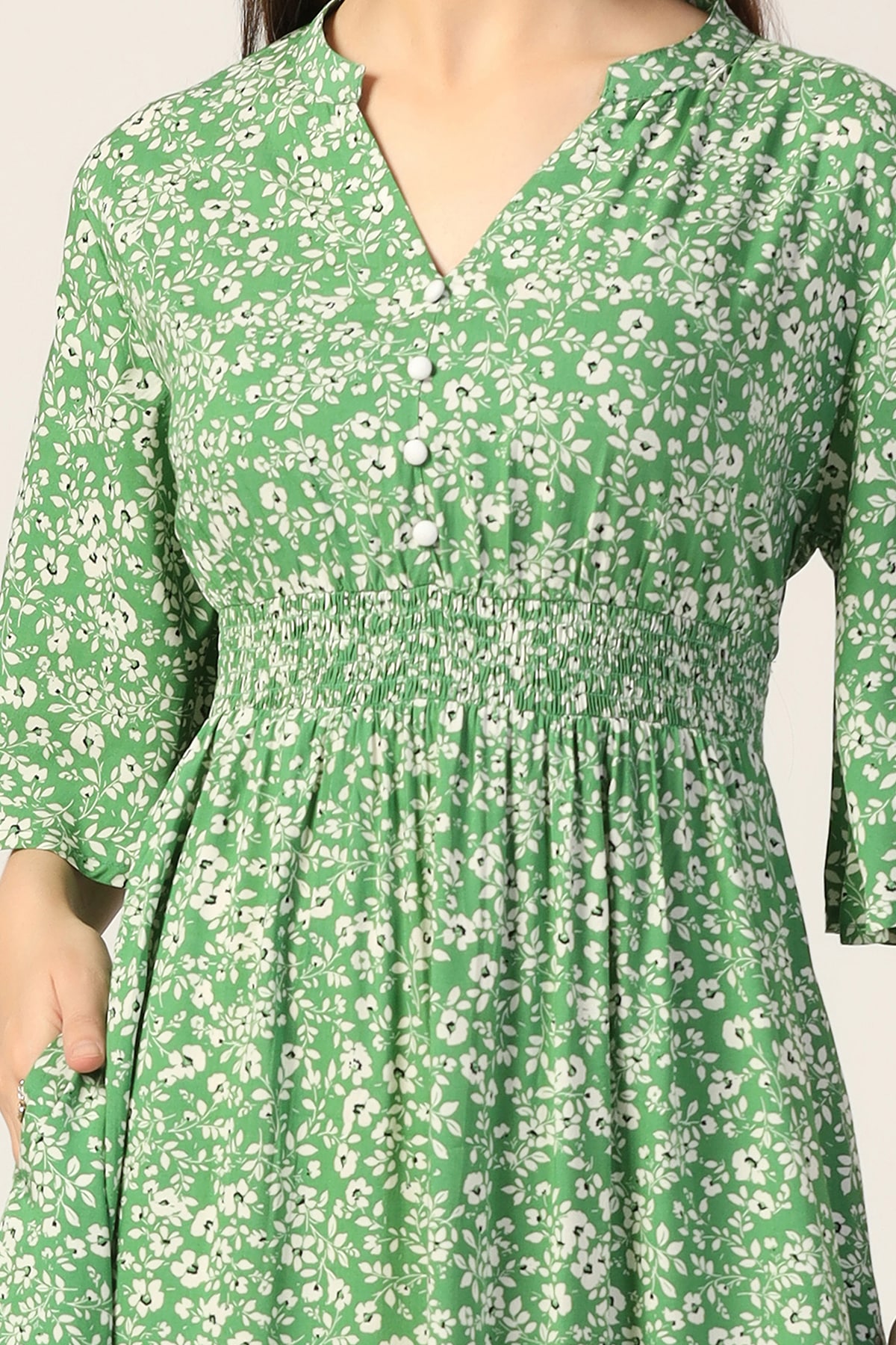 Green Colour Maxi Dress For Women