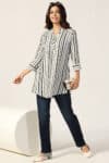 Striped White Tunic For Ladies