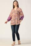 Printed Peach Tops For Women