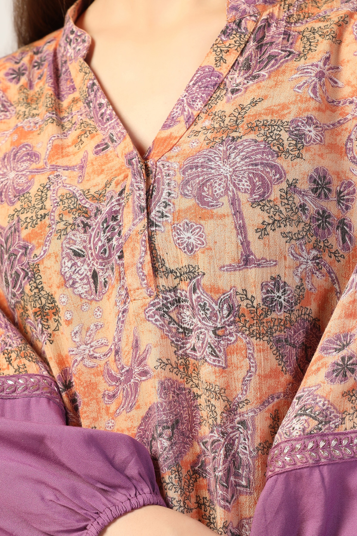 Printed Peach Tops For Women