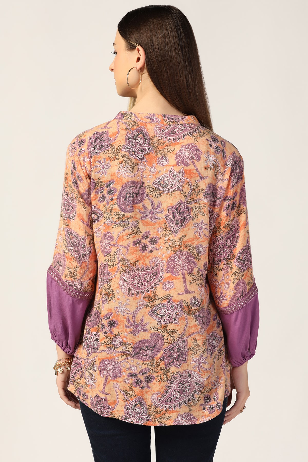 Printed Peach Tops For Women