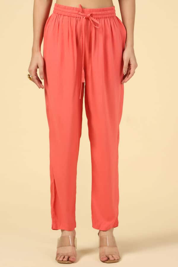Orange Palazzo Pants For Women