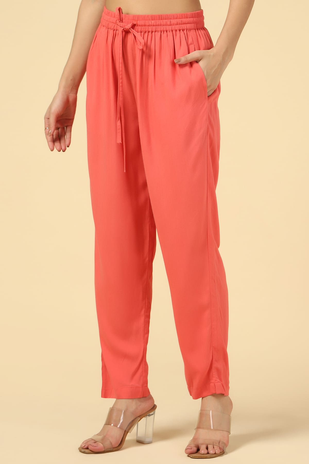 Orange Palazzo Pants For Women