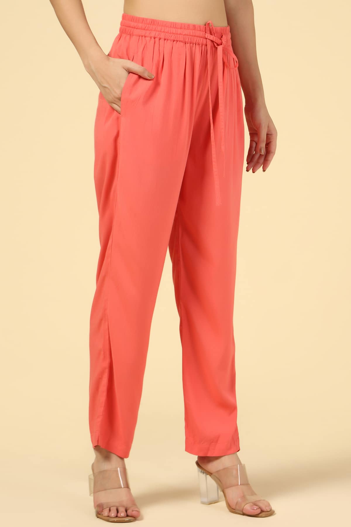 Orange Palazzo Pants For Women