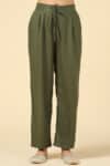 Solid Olive Green Palazzo For Women