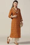 Mustard Yellow Printed Kurti For Women