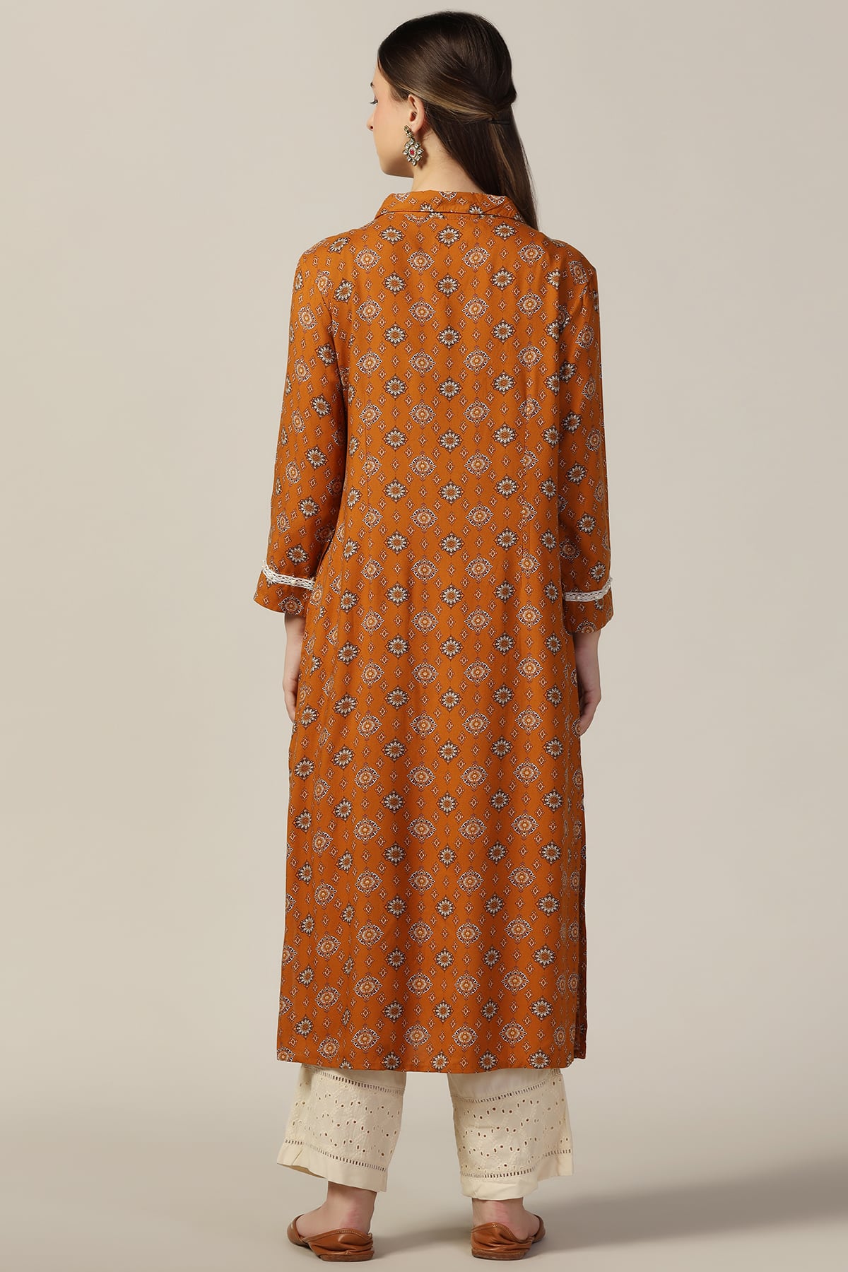 Mustard Yellow Printed Kurti For Women