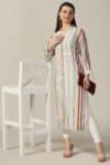 Striped Light Grey Kurtis For Women