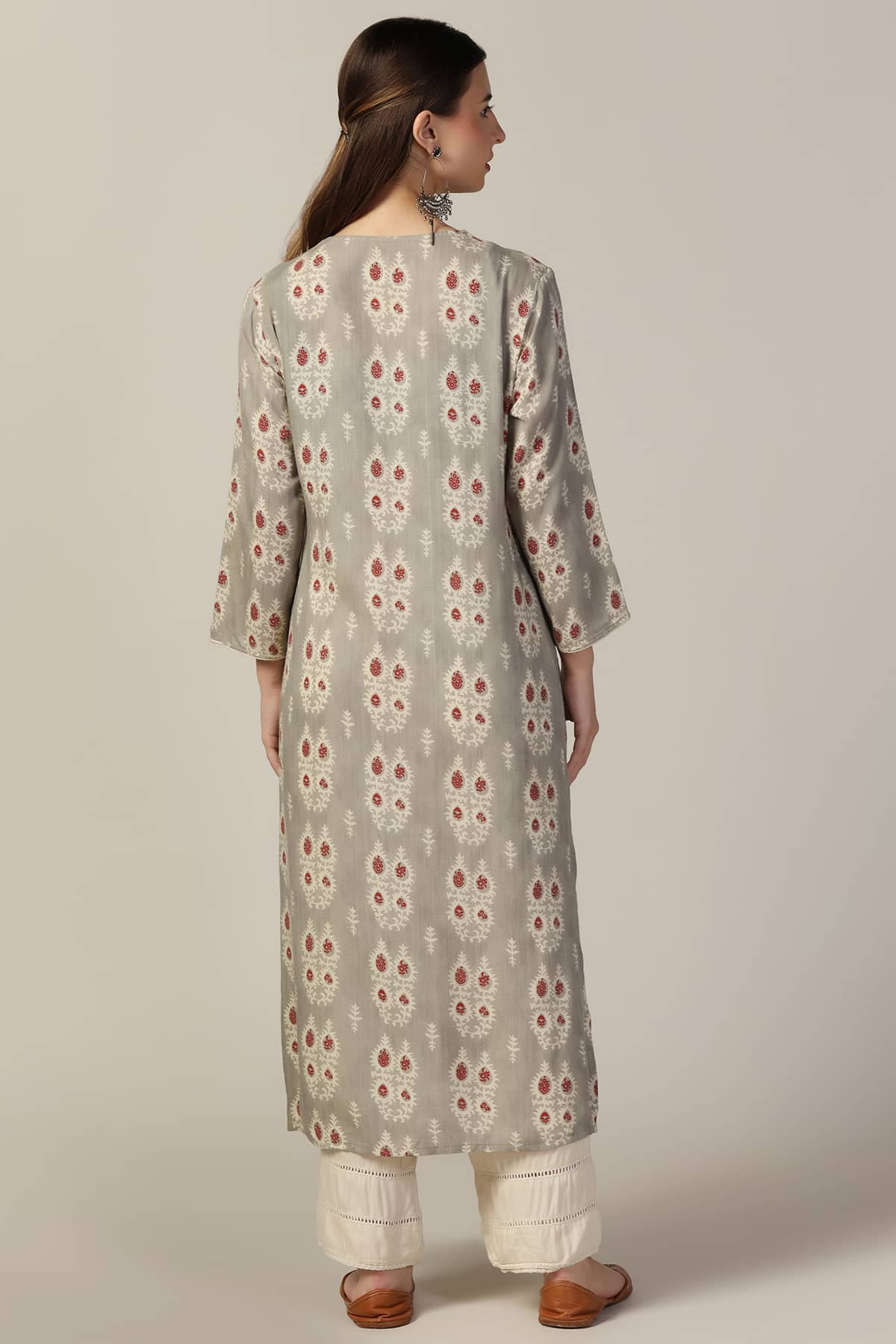 Printed Gray Colour Kurti For Women