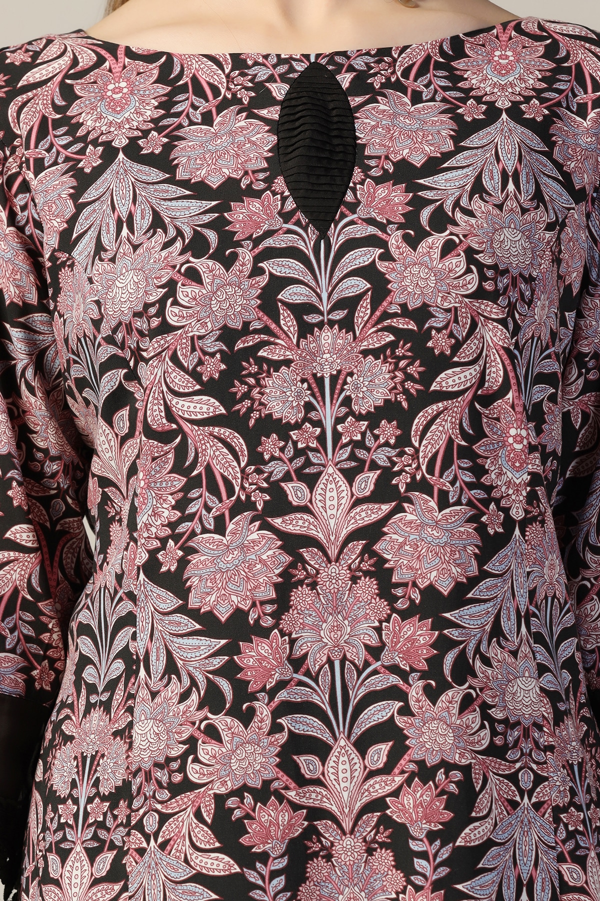 Black Printed Kurti For Women