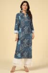Linen Blue Kurta For Women