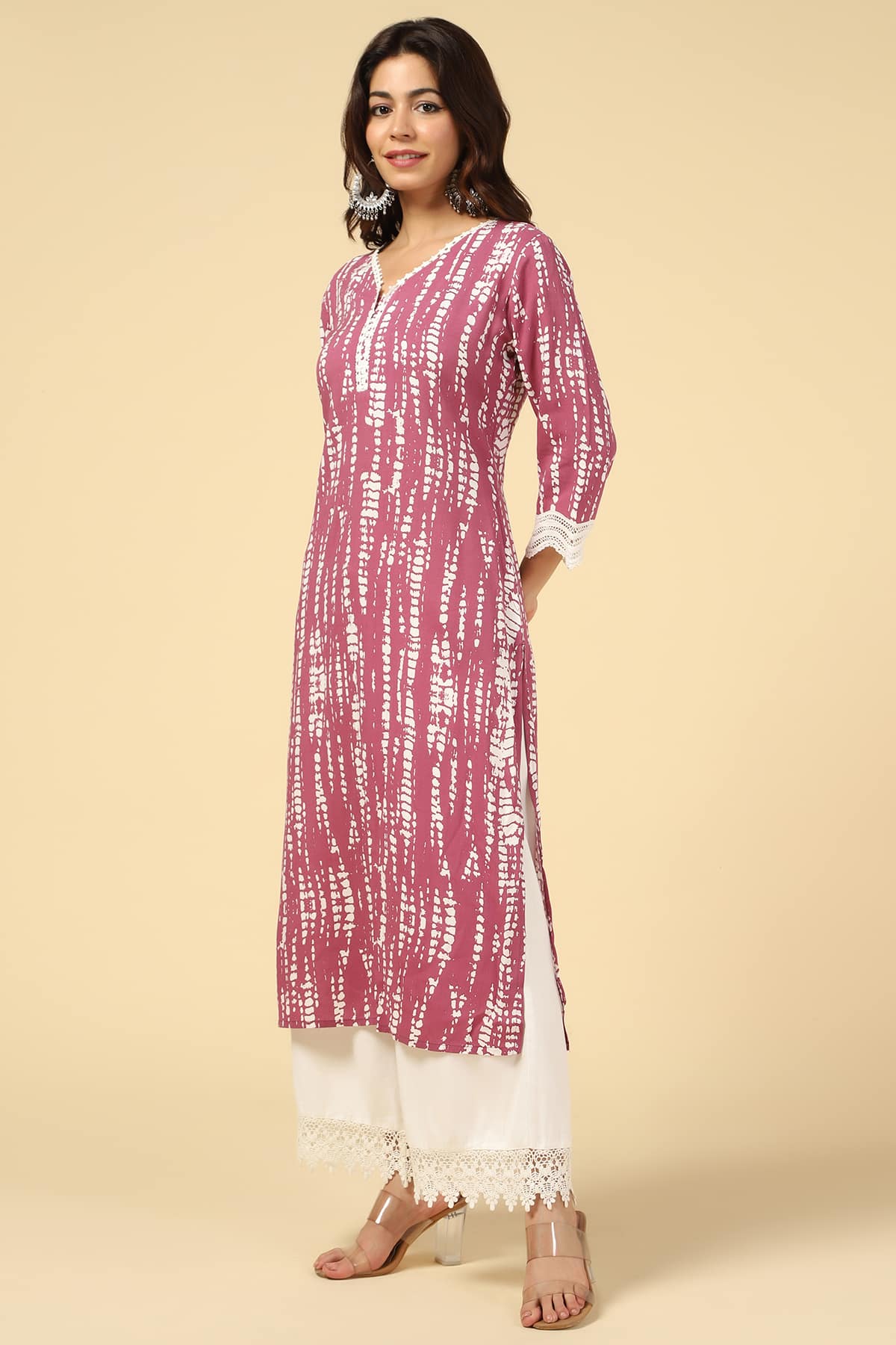 Onion Colour Printed Women Kurti
