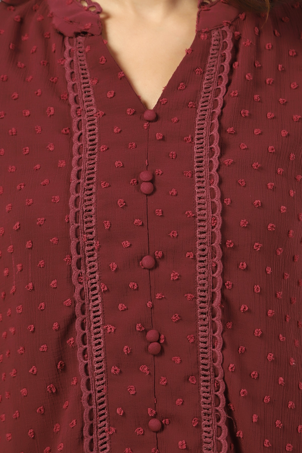 Printed Maroon Tops For Women