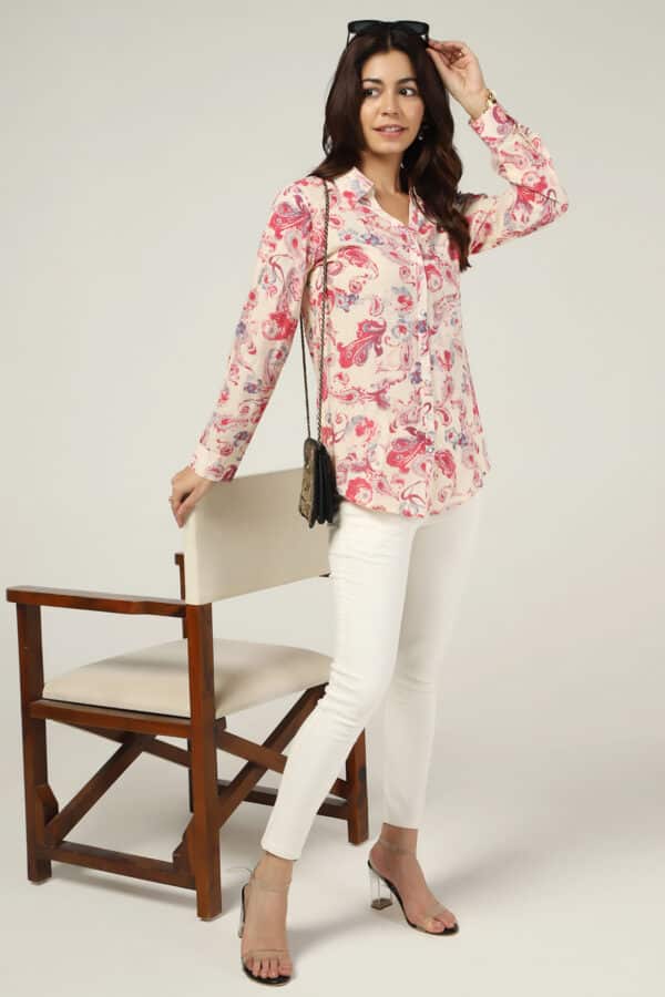 Printed Pink Shirt For Women