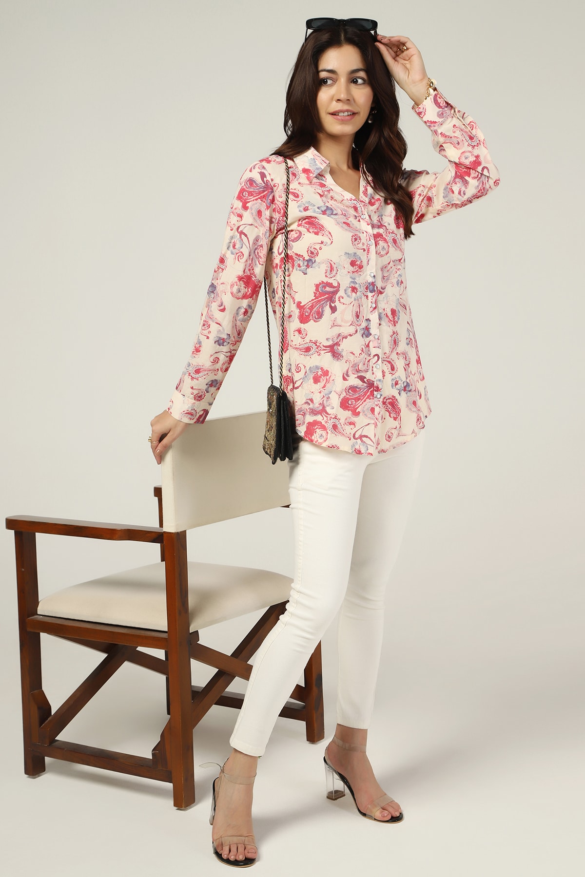 Printed Pink Shirt For Women