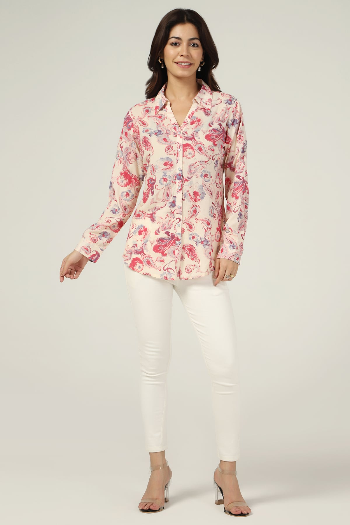 Printed Pink Shirt For Women
