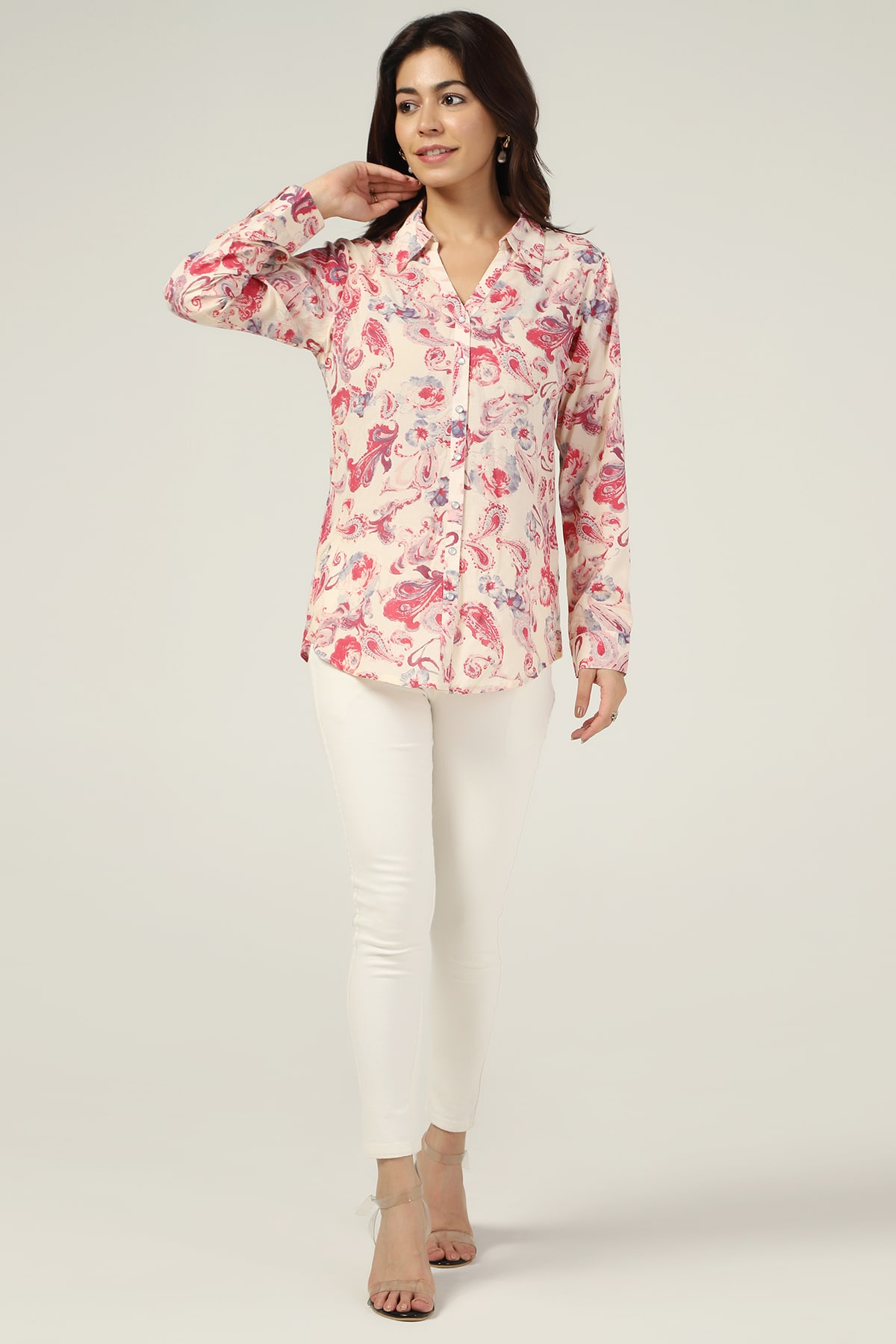Printed Pink Shirt For Women