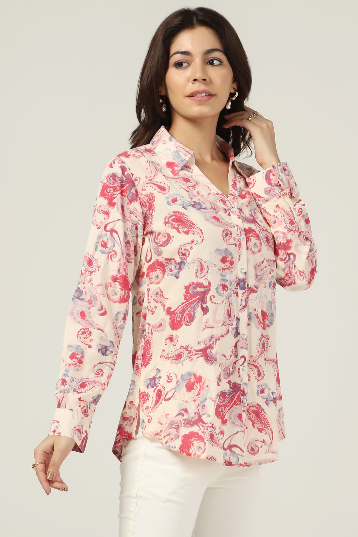 Printed Pink Shirt For Women