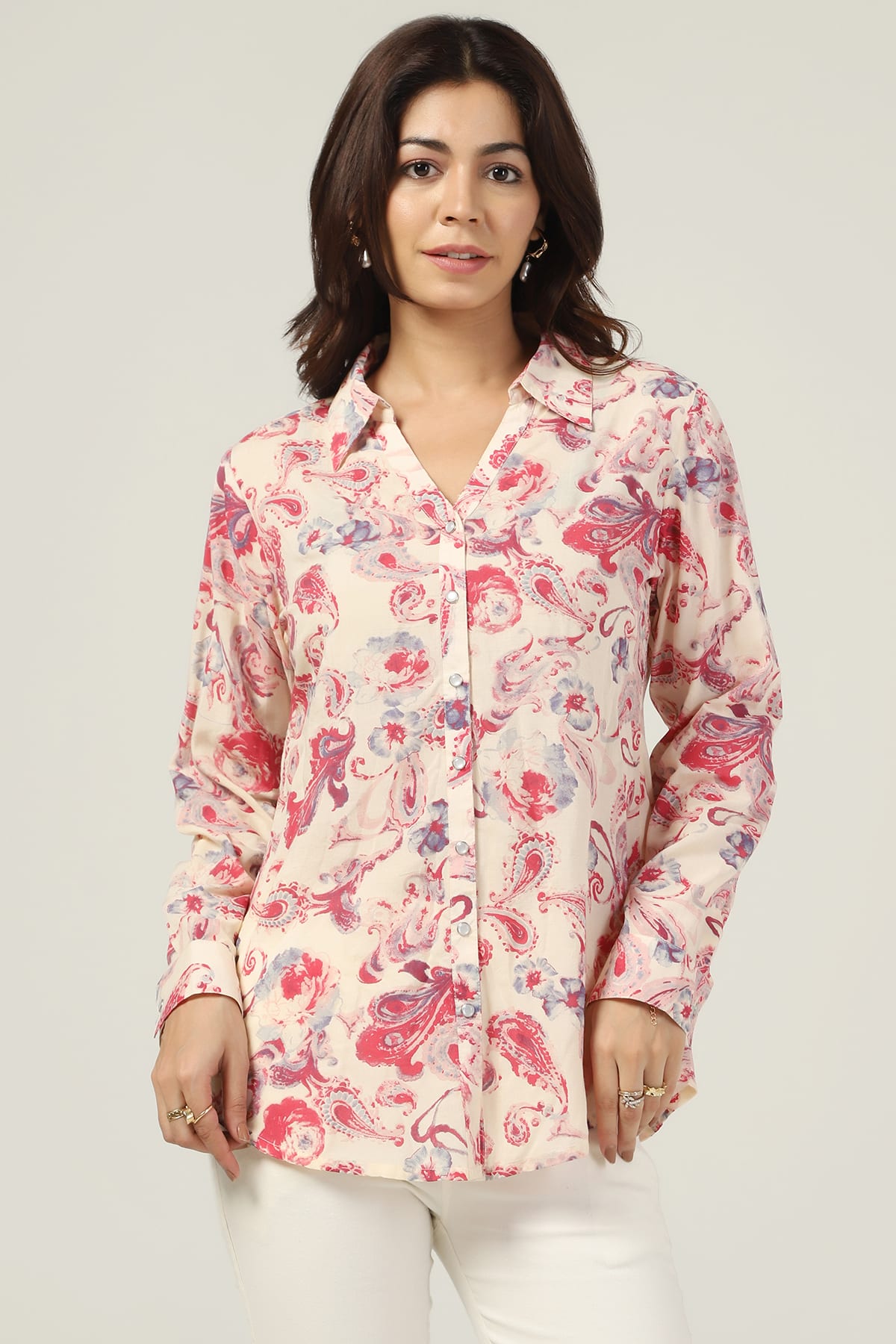 Printed Pink Shirt For Women