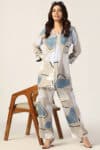 Grey Printed Co Ord Set For Women