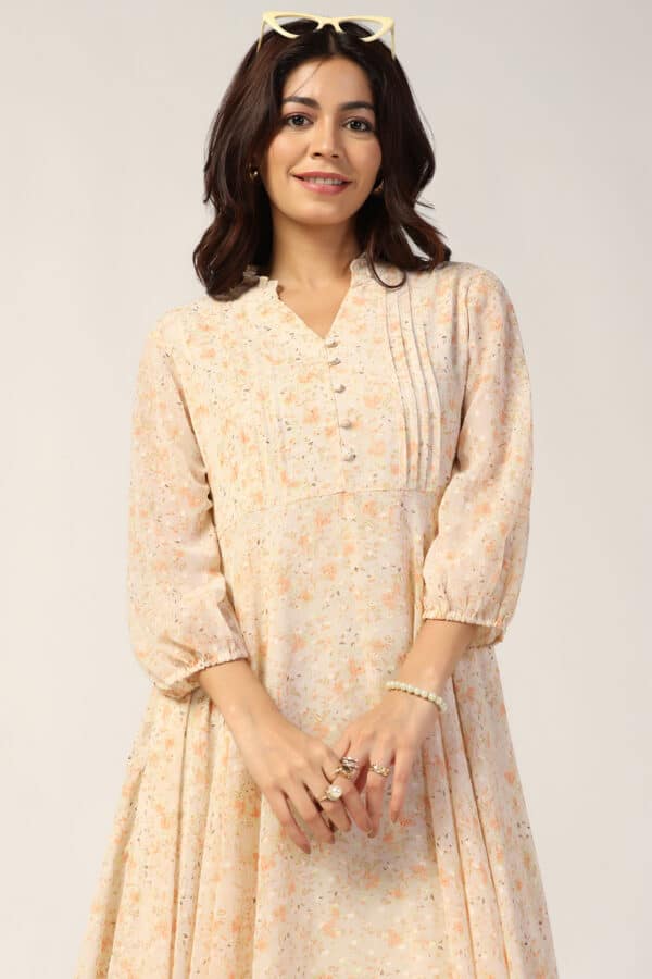 Printed Cream Dresses For Women