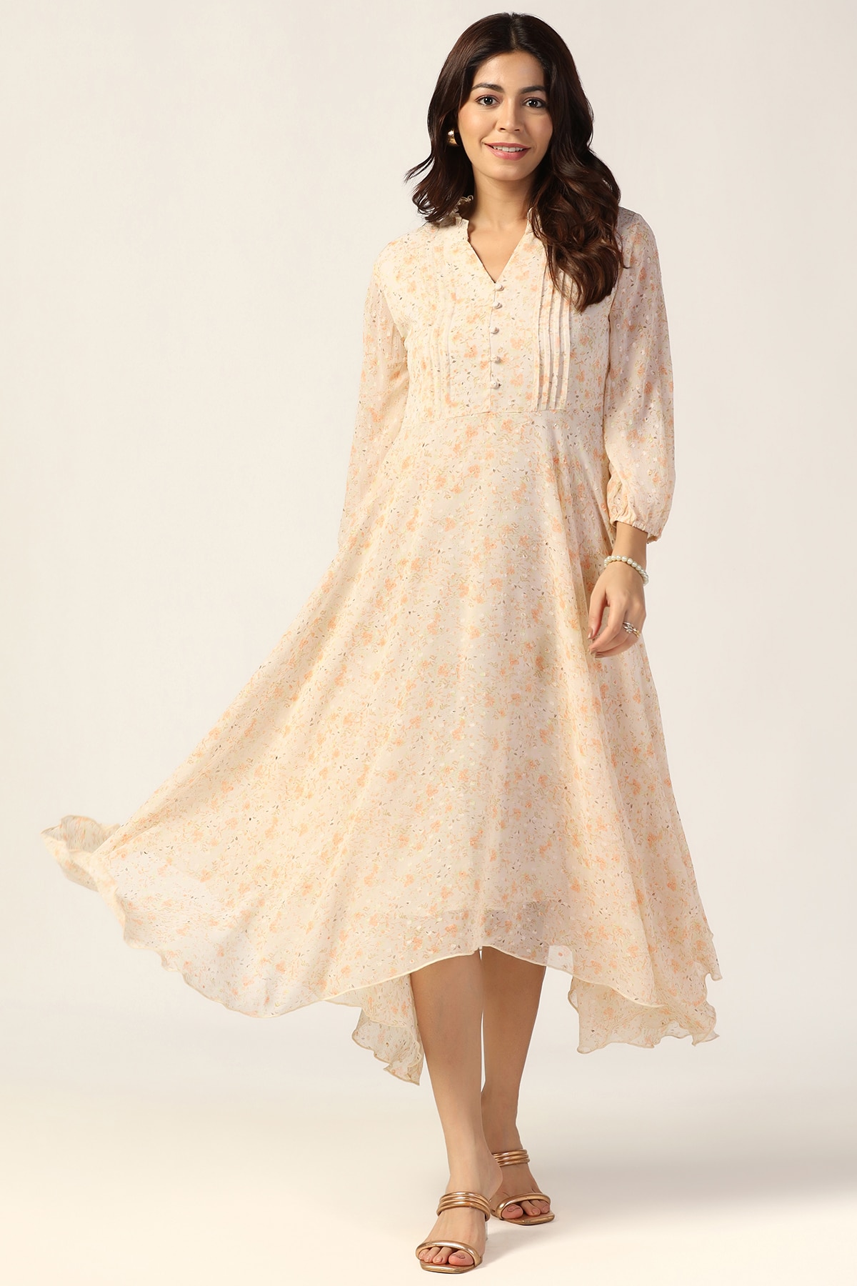 Printed Cream Dresses For Women