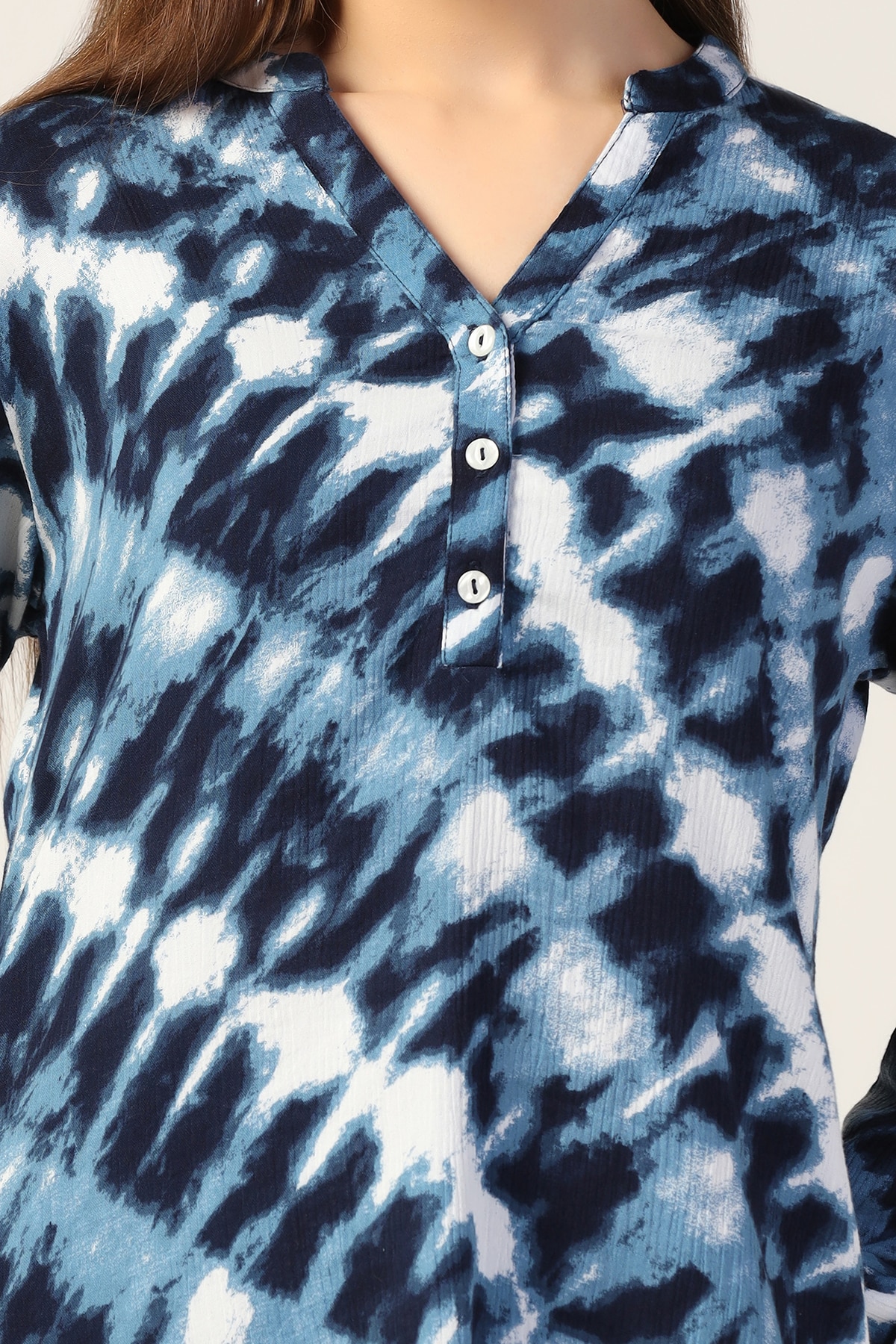 Printed Blue Co Ords Women Tunic