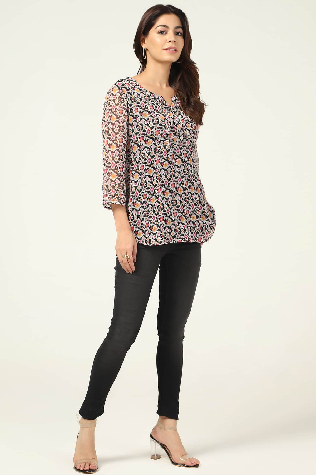 Blue Printed Tops For Women