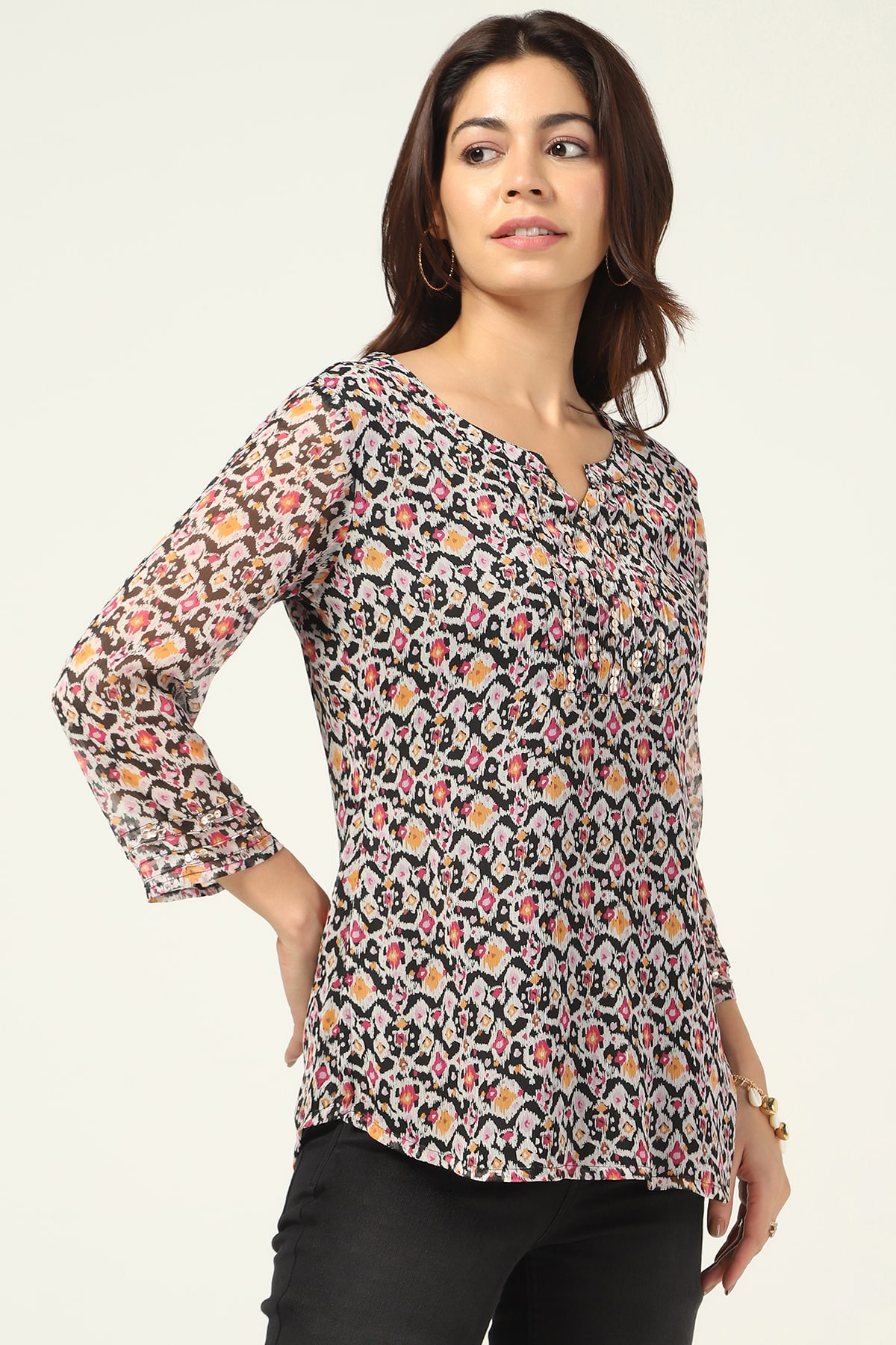 Blue Printed Tops For Women